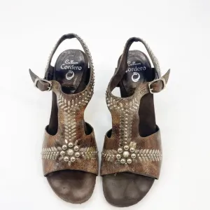Calleen Cordero Aztec Studded T Strap Sandals 9.5