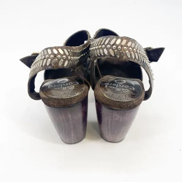 Calleen Cordero Aztec Studded T Strap Sandals 9.5