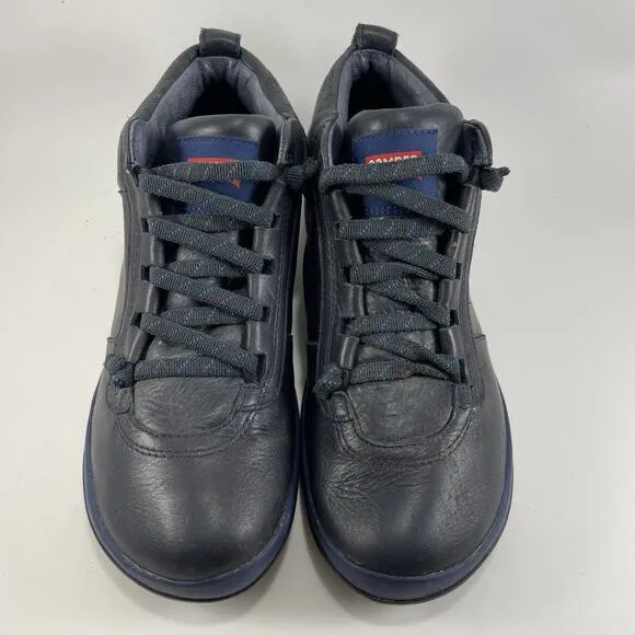Camper Peu Pista Leather Boots Womens Size 39, US Size 9 Blue Goretex Waterproof