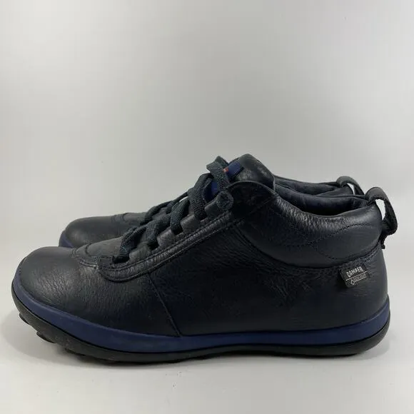 Camper Peu Pista Leather Boots Womens Size 39, US Size 9 Blue Goretex Waterproof