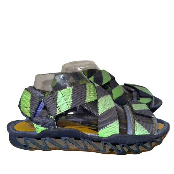 Camper X Bernhard Willhelm Himalayan Malibu Sandals 8 Chunky Zigzag Blue Green