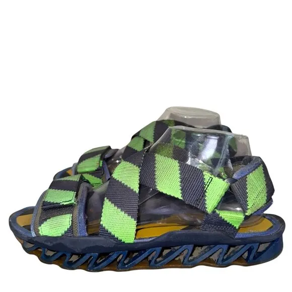 Camper X Bernhard Willhelm Himalayan Malibu Sandals 8 Chunky Zigzag Blue Green