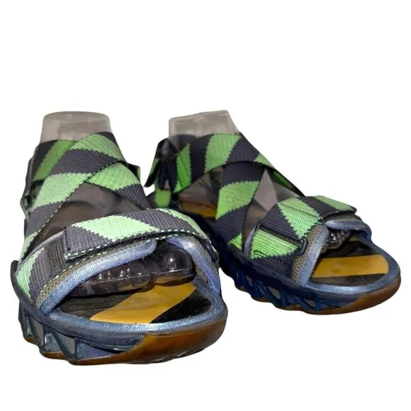 Camper X Bernhard Willhelm Himalayan Malibu Sandals 8 Chunky Zigzag Blue Green
