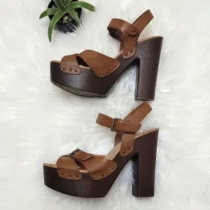 Candie's | Faux Leather Criss Cross Ankle Strap Platform Sandals