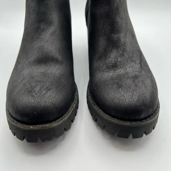 Carlos by Carlos Santana Womens 8.5 Ankle Boots Zips Lug Sole 3&quot; Chunky Heel