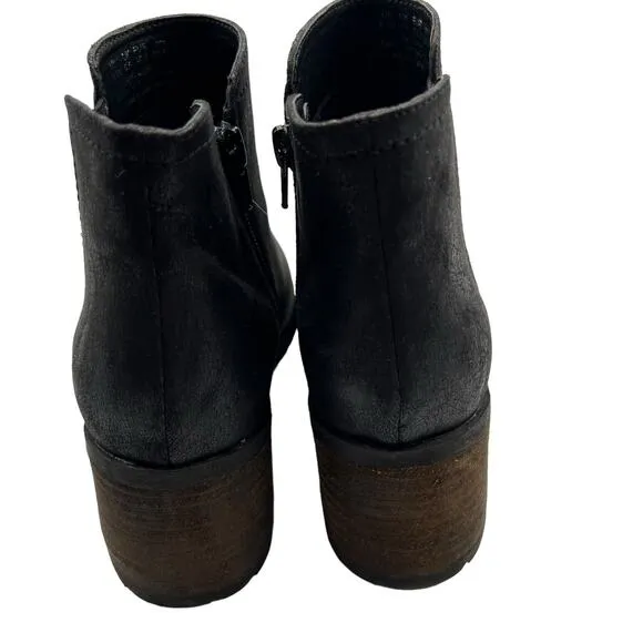 Carlos by Carlos Santana Womens 8.5 Ankle Boots Zips Lug Sole 3&quot; Chunky Heel