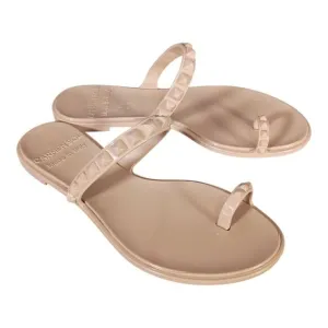 Carmen Sol Maria Flat Jelly Sandals Beige Women's 36/US 6 Made in Italy
