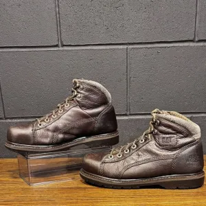 CAT Chunky Brown Leather Steel Toe Lace Up Boots Women’s 11