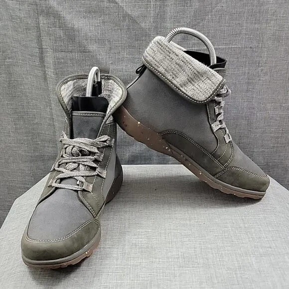 Chaco Boots Womens Barbary Chukka Waterproof Gray Hiking Boot Lace Up SZ 10.5