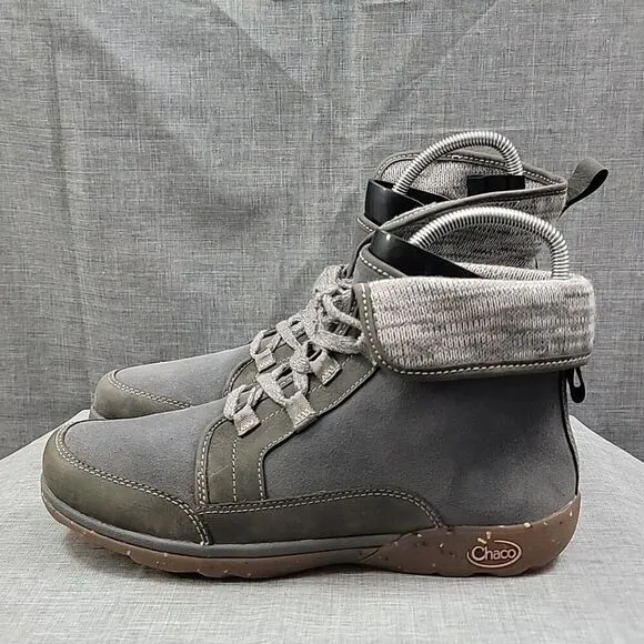 Chaco Boots Womens Barbary Chukka Waterproof Gray Hiking Boot Lace Up SZ 10.5