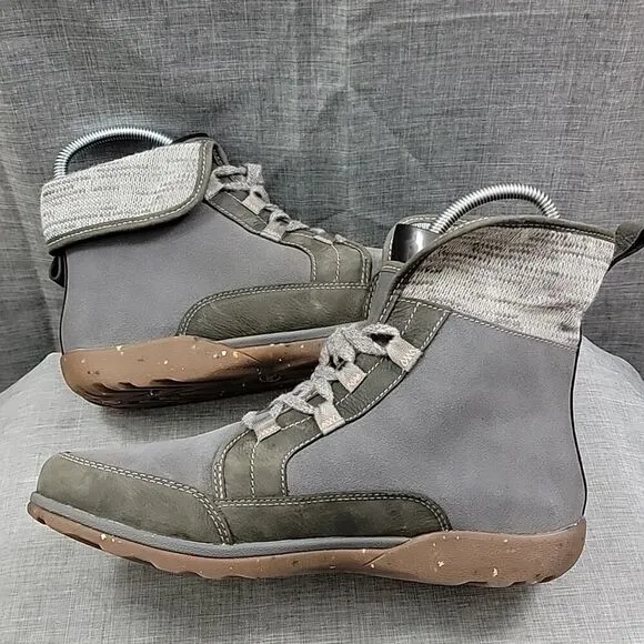 Chaco Boots Womens Barbary Chukka Waterproof Gray Hiking Boot Lace Up SZ 10.5