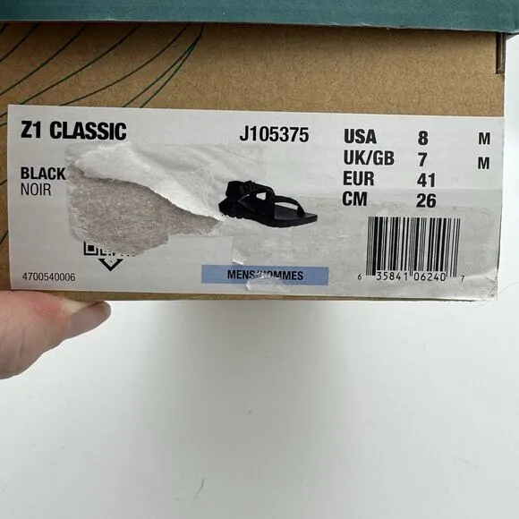 CHACO MEN'S Z/1 CLASSIC SANDAL - SIZE 8 - BLACK