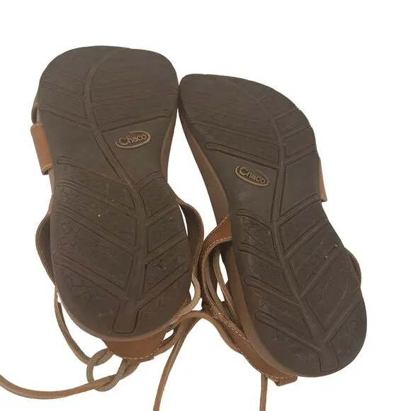 Chaco Women's Brown Leather Sage Strappy Ankle Sandals Size 8