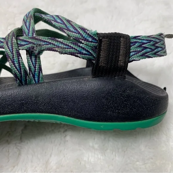 Chaco ZX2 Women's Green Purple Leather Double Strap Sandals Size 6