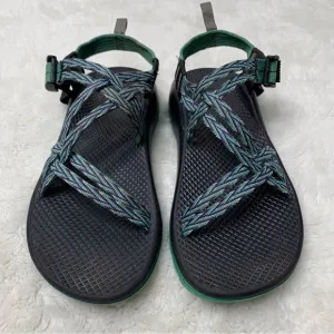 Chaco ZX2 Women's Green Purple Leather Double Strap Sandals Size 6