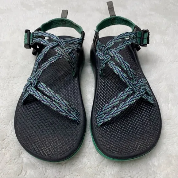 Chaco ZX2 Women's Green Purple Leather Double Strap Sandals Size 6