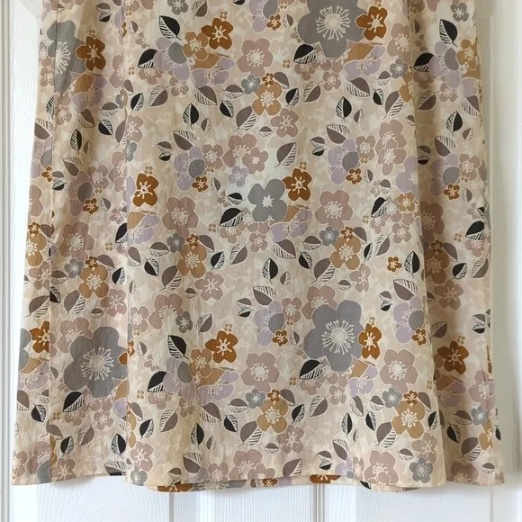 Chaiken 90's Vintage Lightweight Floral High Waisted A-Line Mini Skirt Cream 8