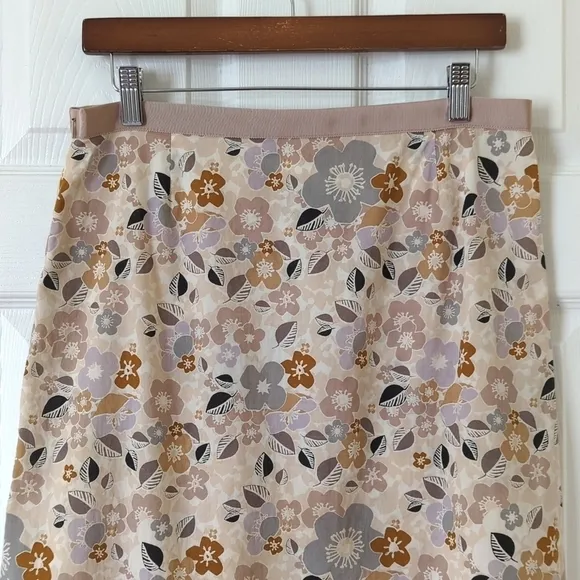 Chaiken 90's Vintage Lightweight Floral High Waisted A-Line Mini Skirt Cream 8