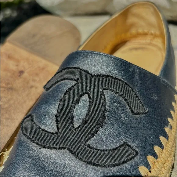 Chanel Black Espadrille Loafers for Women