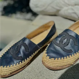 Chanel Black Espadrille Loafers for Women