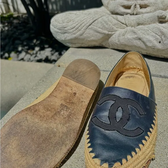 Chanel Black Espadrille Loafers for Women