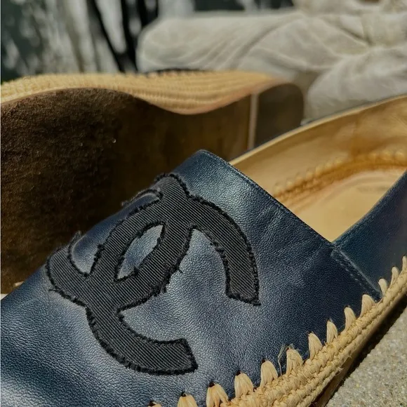 Chanel Black Espadrille Loafers for Women