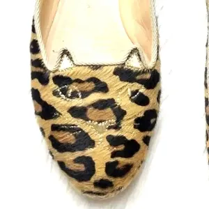 Charlotte Olympia kitty calf hair flats loafers leather Italy 🐯😻🐯♥️LOOK👀😻