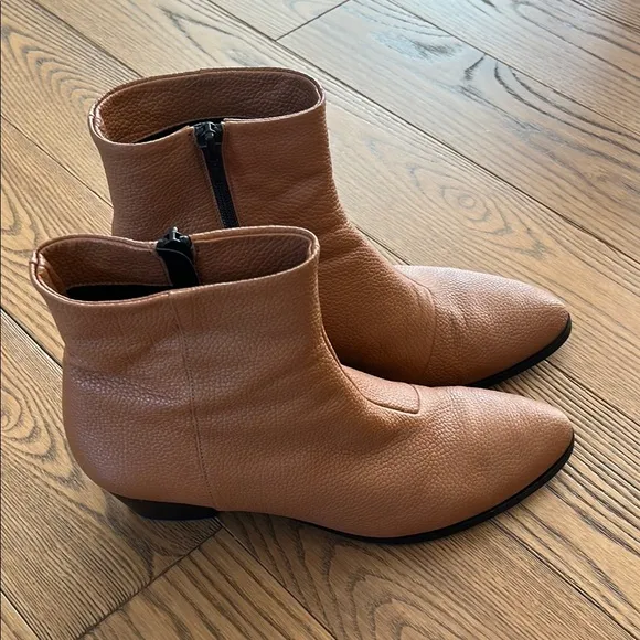 Charlotte Stone Tan and Black Ankle Boots with Block Heel