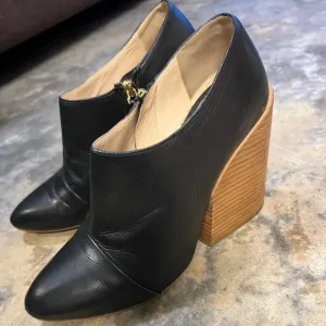 Chloe Leather Pointed Toe Booties - authentic