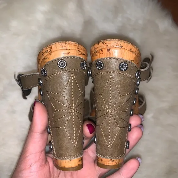 CHRISTIAN DIOR  Studded Platform Wedge Sandals