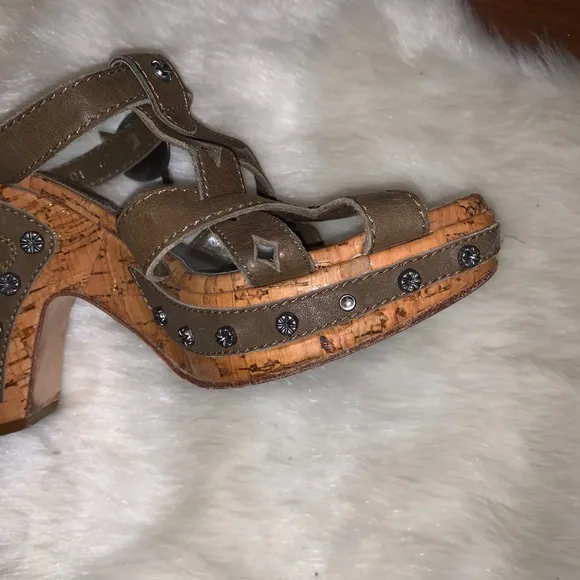 CHRISTIAN DIOR  Studded Platform Wedge Sandals