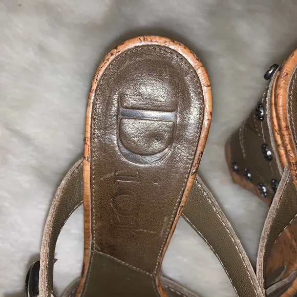 CHRISTIAN DIOR  Studded Platform Wedge Sandals