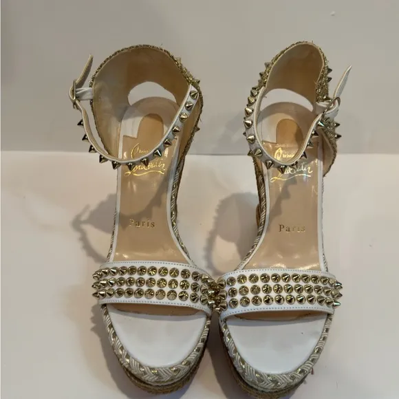 Christian Louboutin White Studded Women's Sandals