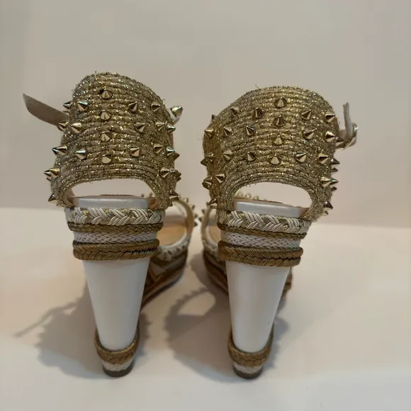 Christian Louboutin White Studded Women's Sandals