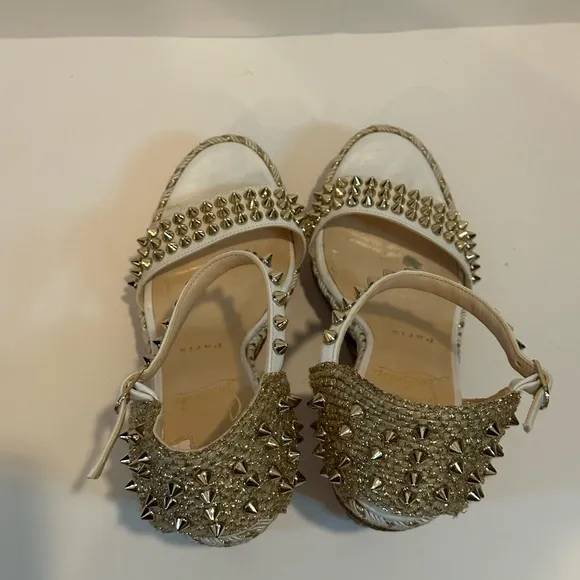 Christian Louboutin White Studded Women's Sandals