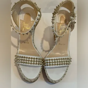 Christian Louboutin White Studded Women's Sandals