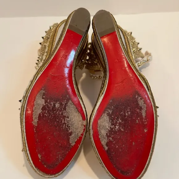 Christian Louboutin White Studded Women's Sandals