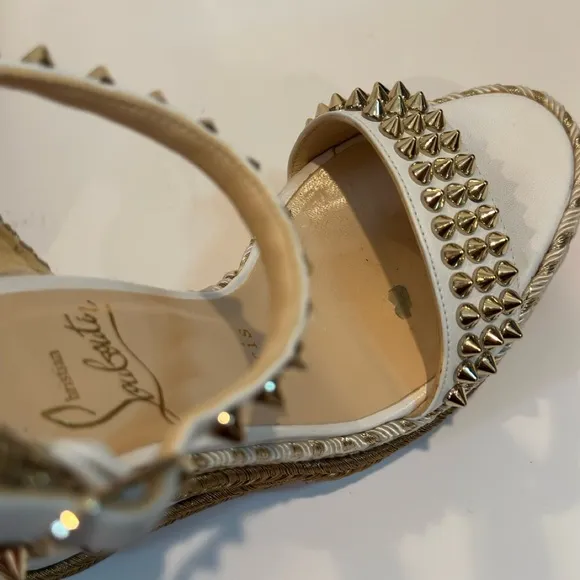 Christian Louboutin White Studded Women's Sandals