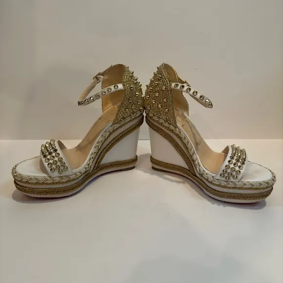 Christian Louboutin White Studded Women's Sandals