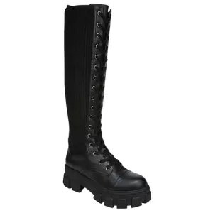 Circus by Sam Edelman Dinah Lace-Up Lug Sole Combat Boots Black size 8