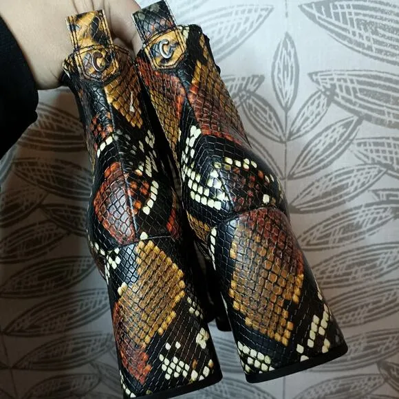 Circus Sam Edelman Boots Chunky Lolita Snakeskin