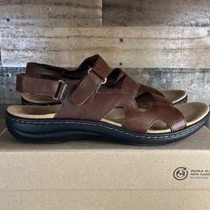 Clarks Collection Laurieann Style Sandals NEW Dark Tan Leather Size 8