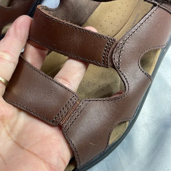 Clarks Laurie Ann Dark TanLeather‎ Slingback Sandals Men's Size 11