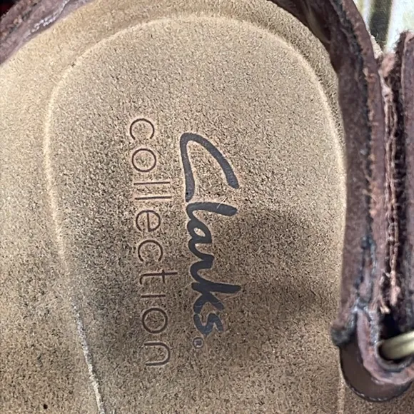 Clarks Laurie Ann Dark TanLeather‎ Slingback Sandals Men's Size 11