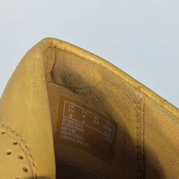 Clarks Yellow Leather Espadrille Loafers Women's 6
