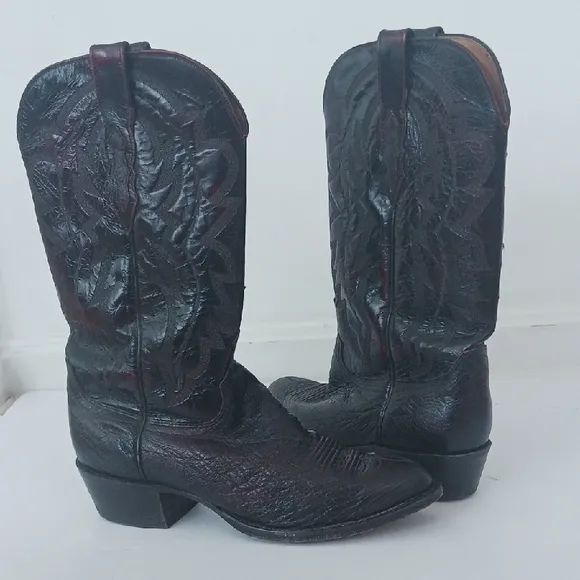 Classic Black Leather Cowboy Boots