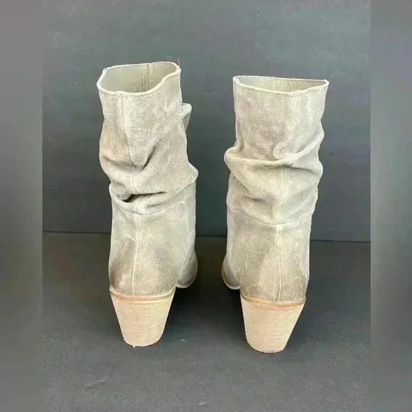 Cleo   Wolf Womens Dani Taupe Leather Pointed Toe Cowgirl Western Boots sz 10 M