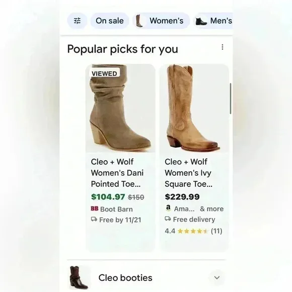 Cleo   Wolf Womens Dani Taupe Leather Pointed Toe Cowgirl Western Boots sz 10 M