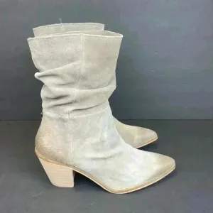 Cleo   Wolf Womens Dani Taupe Leather Pointed Toe Cowgirl Western Boots sz 10 M
