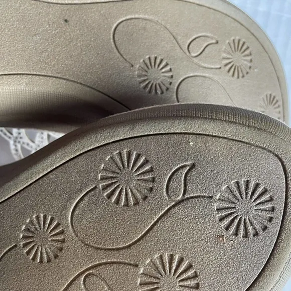 Cliffs By White Mountain Thong Sandals White Embellished with tiny Rhine…